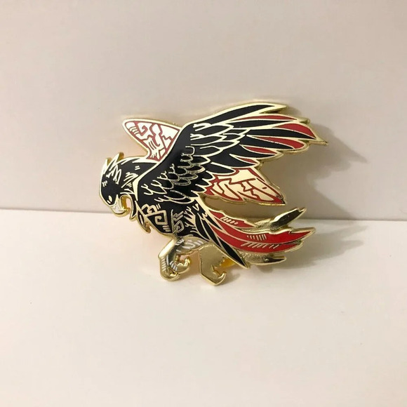 Morning Witch Eagle Hawk Pin Double Rubber Backing - Picture 2 of 9